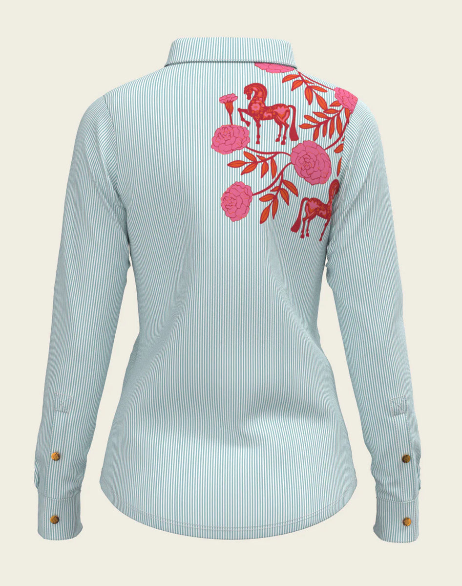 Espoir Pink Peony Pin Stripe