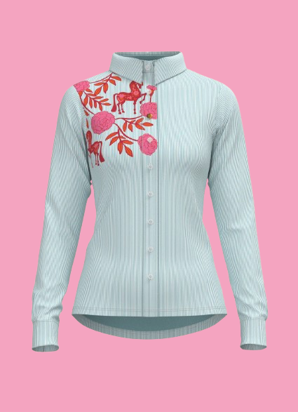 Espoir Pink Peony Pin Stripe