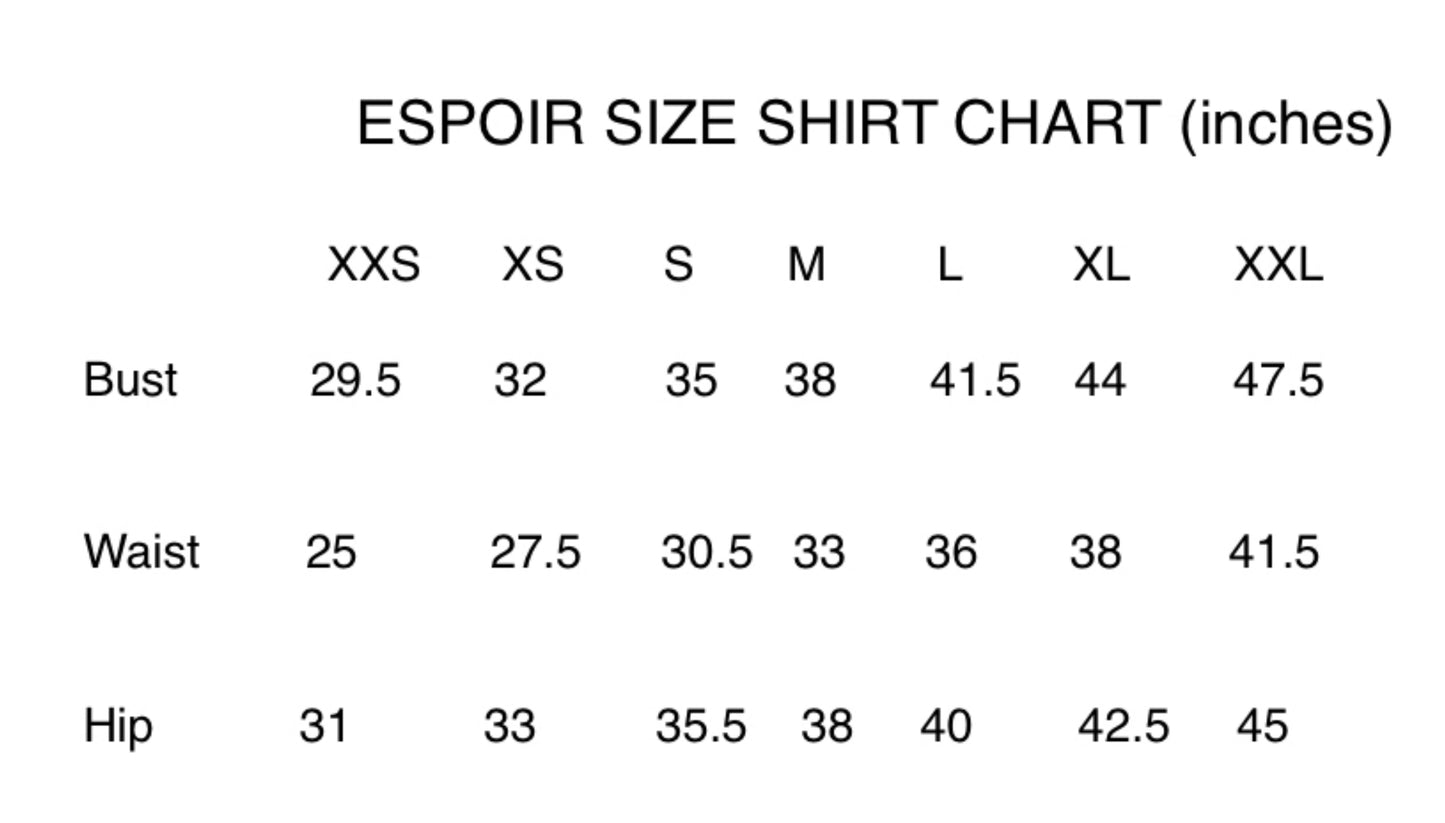 Espoir Long Sleeve Show Shirt FINAL SALE BLOWOUT