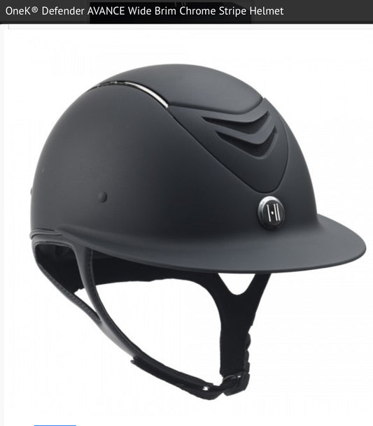 OneK® Defender AVANCE Wide Brim Chrome Stripe Helmet